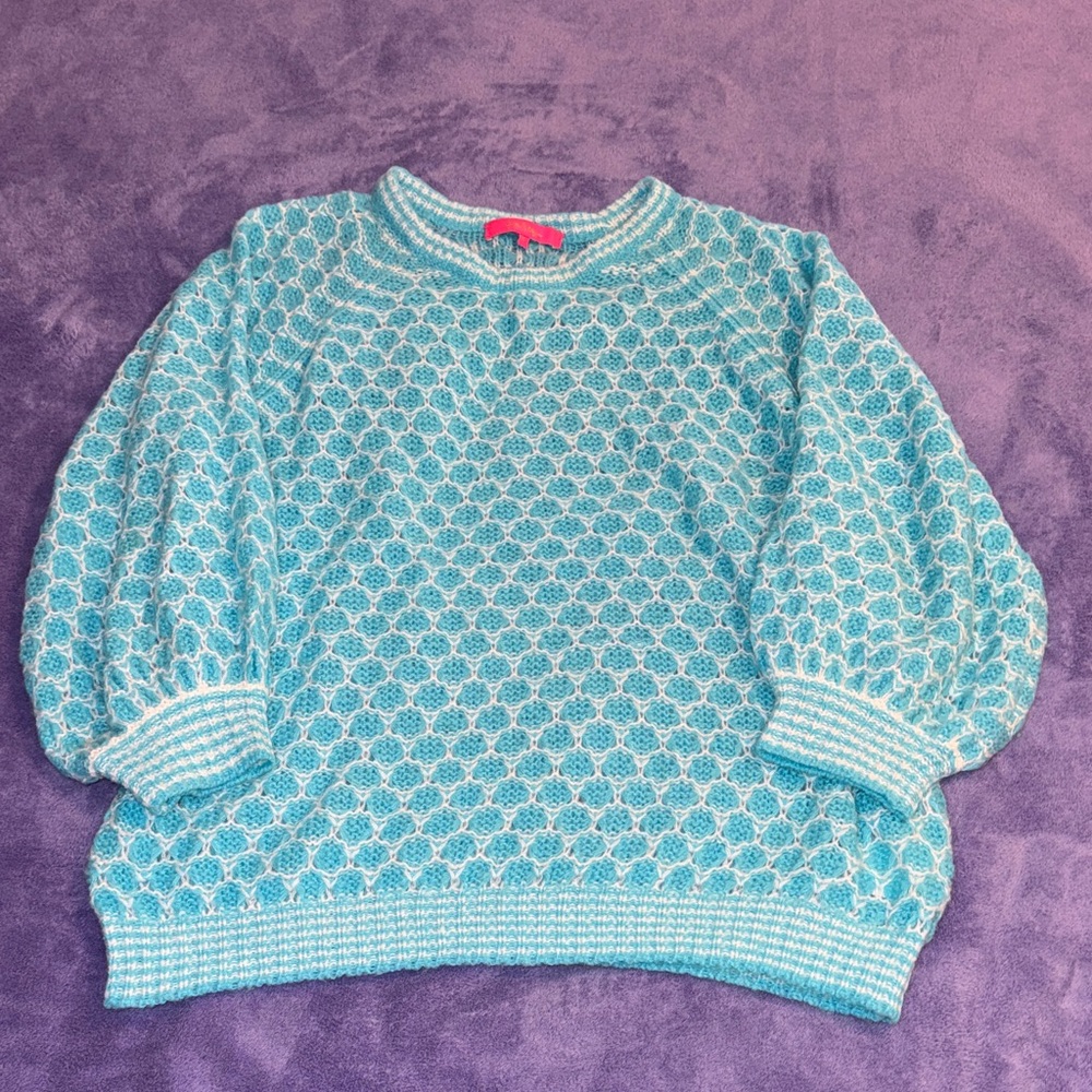 Lilly Pulitzer Teal Textured Sweater